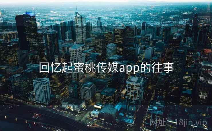 回忆起蜜桃传媒app的往事